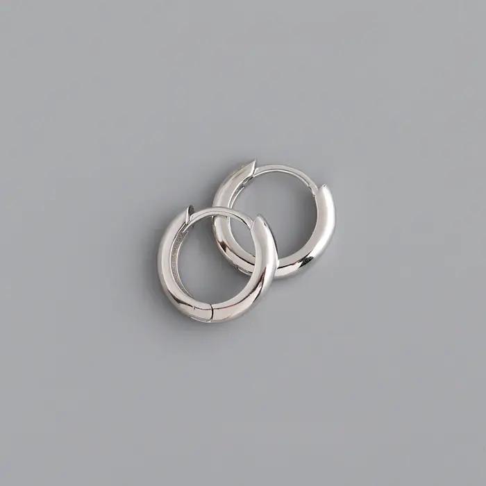 Boucles d'oreilles créoles géométriques en argent Sterling 925 pour femmes