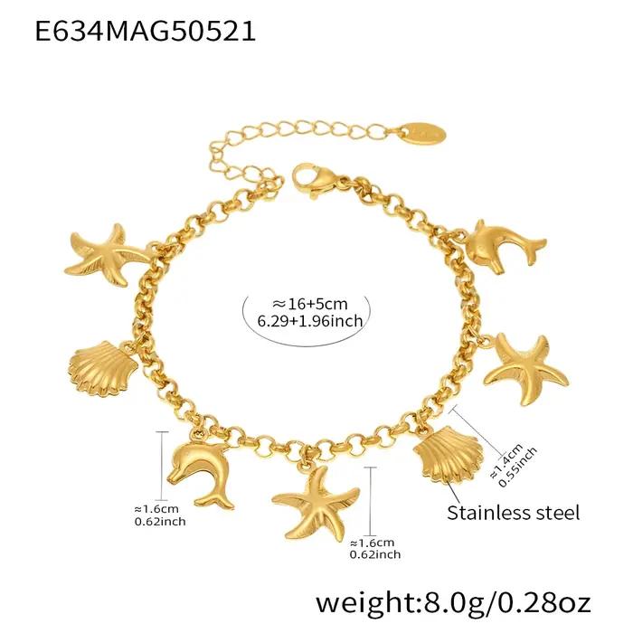 Bracelet Chaîne En Acier Inoxydable Plaqué Or 18 Carats Pour Femmes Design Mignon Avec Motif Animal De Compagnie Occasions Spéciales