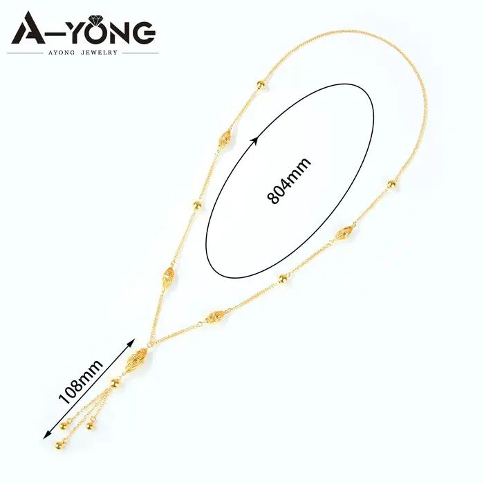 Collier pendentif à la mode de dubaï, plaqué or 21 carats, pour mariage arabe, longues chaînes rétro
