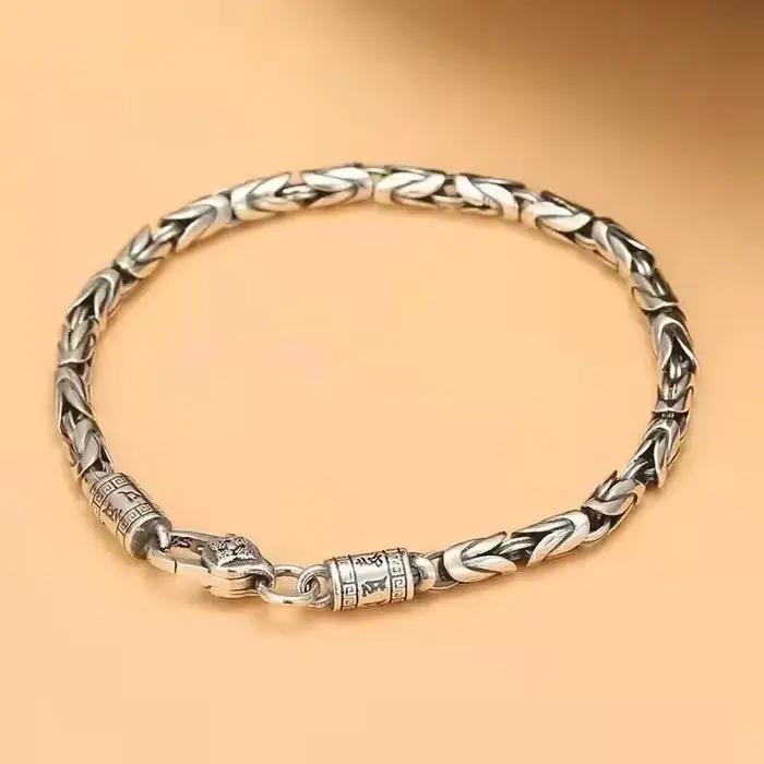 Bracelet en bambou en argent Sterling 925