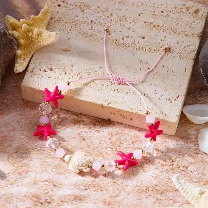 Bracelet bohème en perles de coquillage d'étoile de mer pour femmes et filles, bijoux d'amitié régla