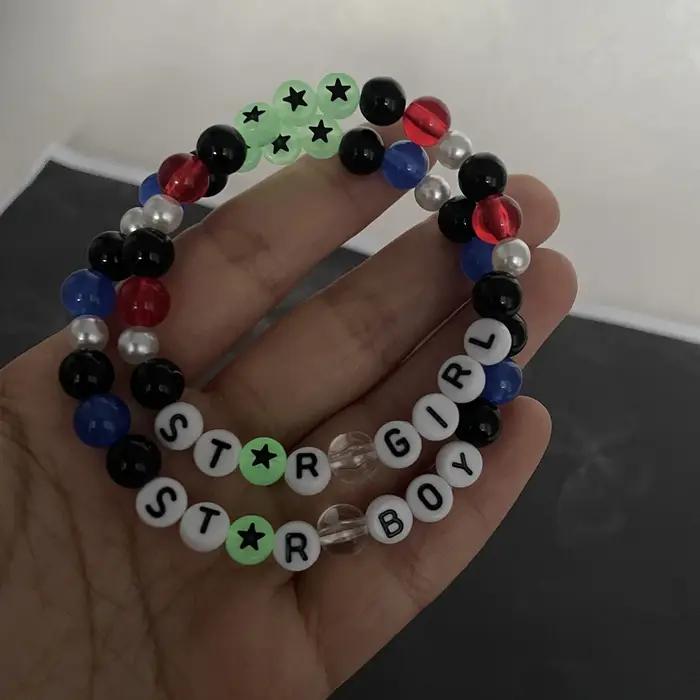 Bracelets faits à la main avec lettres pour hommes et femmes