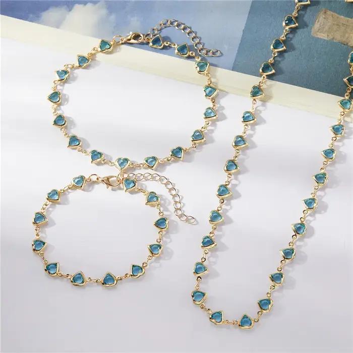 Bracelet en cristal en forme de cœur pour femmes