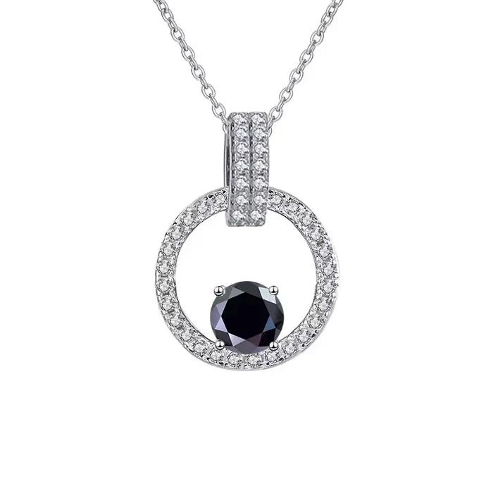PomerceJelly-Collier Moissanite 1 Carat D pour Femme, Argent Sterling 925, Clavicule, JOWedding Work