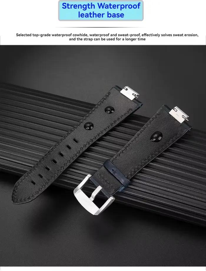 Bracelet en cuir véritable surélevé pour Tissot PRX Super Player T137.407/T137.410 - Bracelet à dégagement rapide de 12 mm avec boucle