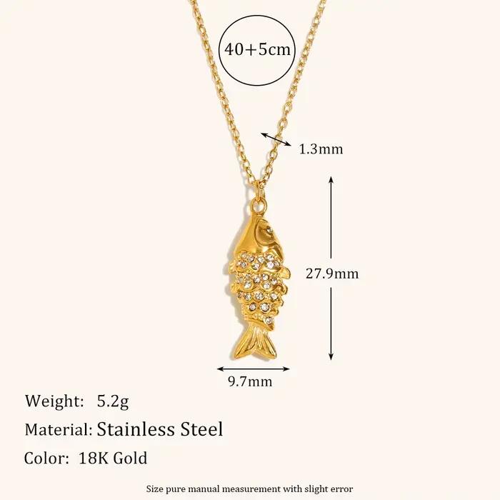 La. Muses – collier de luxe en zircone cubique scintillante pour femmes, pendentif petit poisson, en