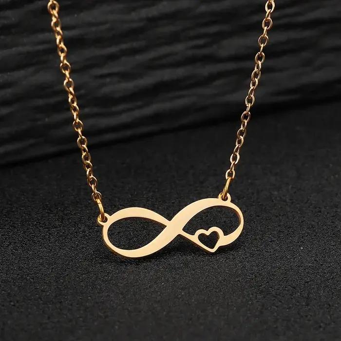 Colliers avec pendentif symboles infinis romantiques pour femmes et filles