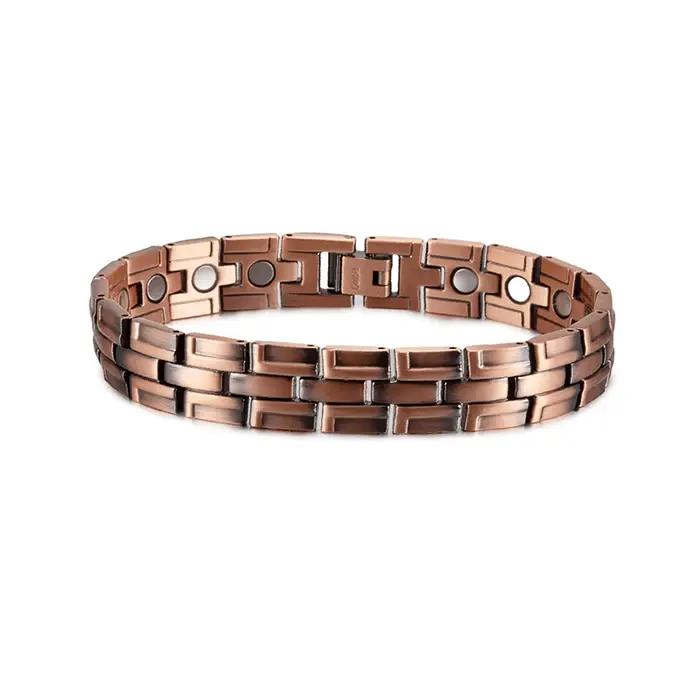 Bracelet magnétique Vinterly en cuivre pur, chaîne à maillons, thérapie magnétique, soulagement de l