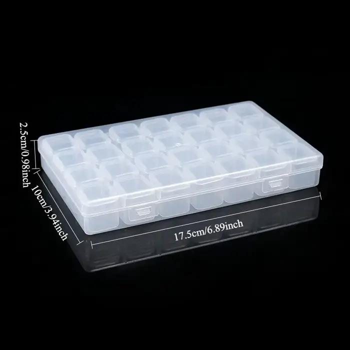Boîte à bijoux transparente miniature de 28 pièces, parfaite pour les boucles d'oreilles, les bagues