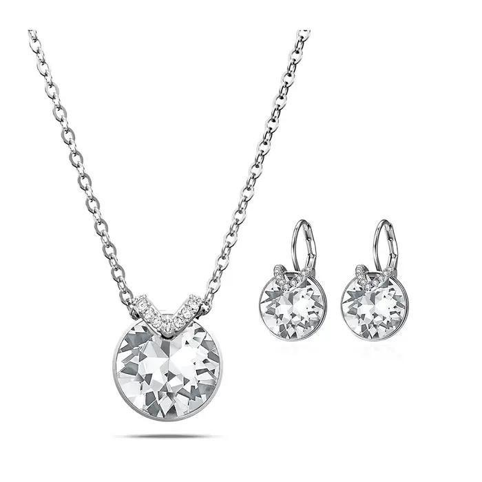 Collier romantique Bella V avec cristaux d'Autriche pour femmes, bijou de mariage, anniversaire et célébrations de Noël
