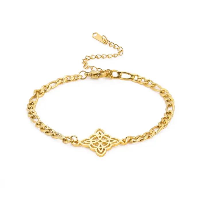 Bracelet à nœud de sorcière en acier inoxydable pour hommes et femmes
