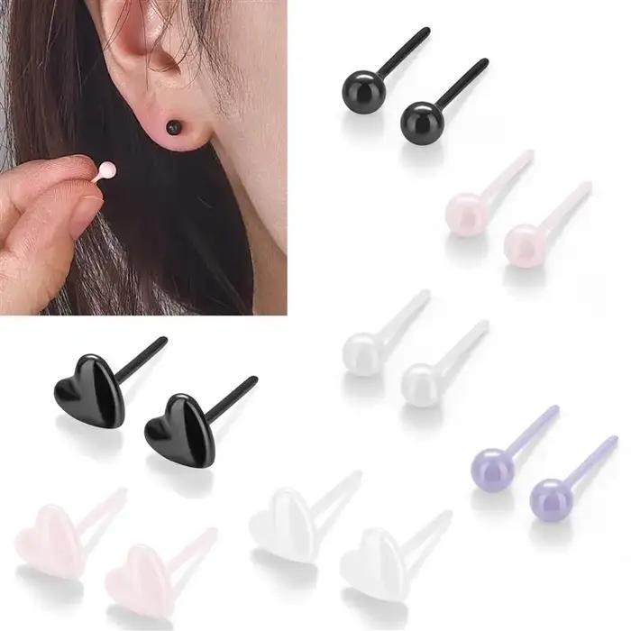 Boucles d'Oreilles en Céramique en Forme de Cœur