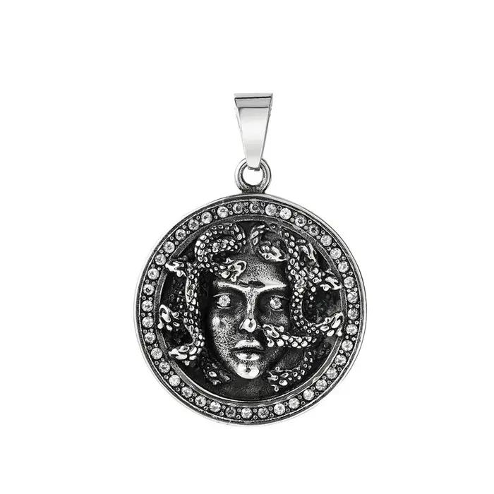 Collier gothique classique avec pendentif Medusa pour hommes et femmes