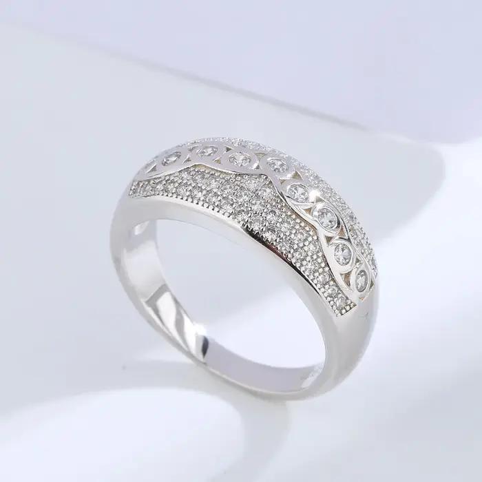 Buyee 925 en argent Sterling grand anneau doigt blanc Zircon bague pour femme homme mode luxe fête de mariage bijoux fins cercle