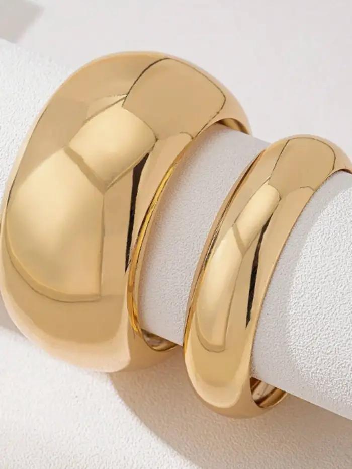 2 bracelets larges en métal de style européen et américain pour femmes
