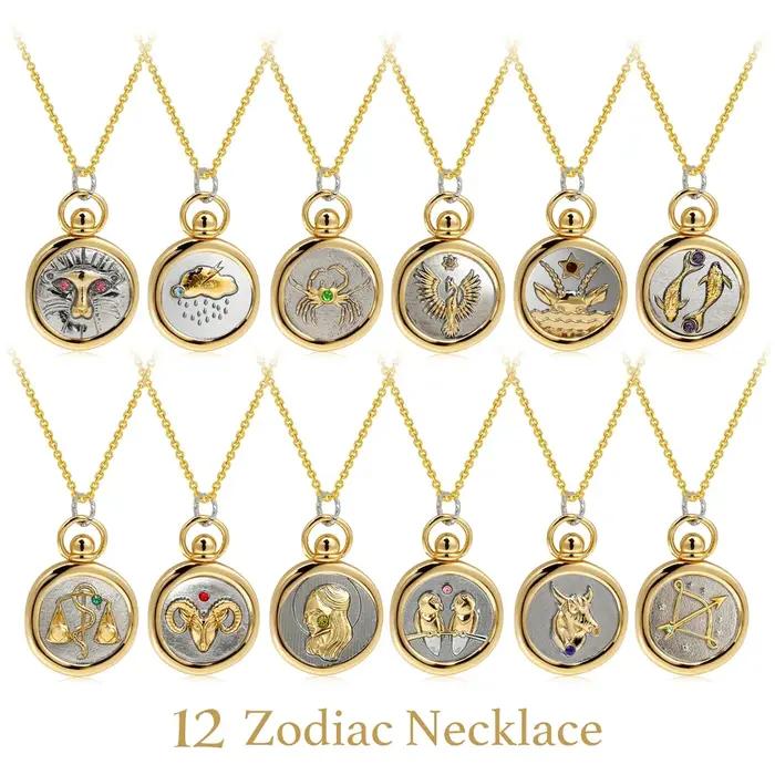 Collier avec 12 signes du zodiaque