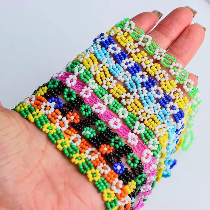 Bracelets multicolores en perles de pop-corn pour femmes