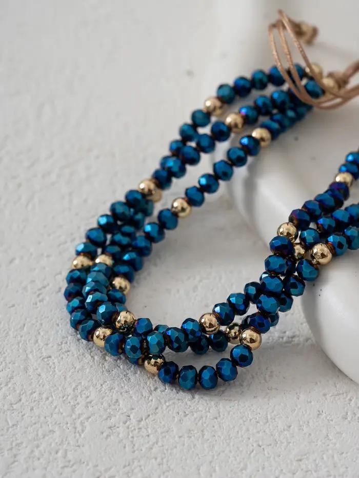 Bracelet bohème en perles de cristal colorées fait à la main, bijoux de fête de vacances pour femmes