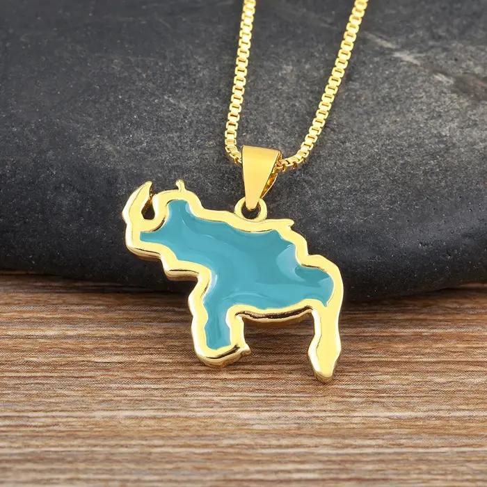 Nidin haute qualité Venezuela carte pendentif collier charme cou bijoux pour femmes hommes mode mign