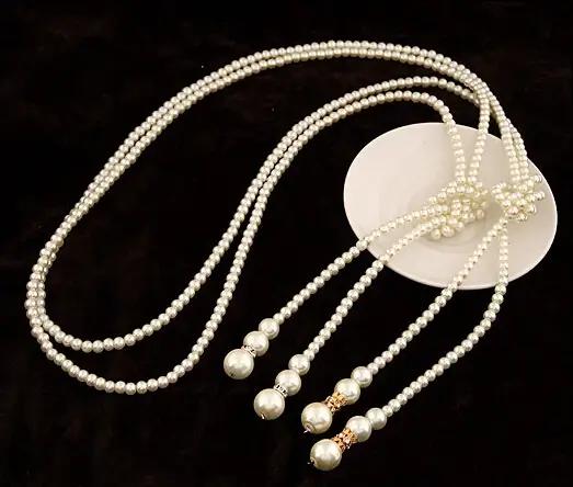 Collier en perles simulées long pour femme élégant style vintage occasions spéciales mariage anniversaire cadeau