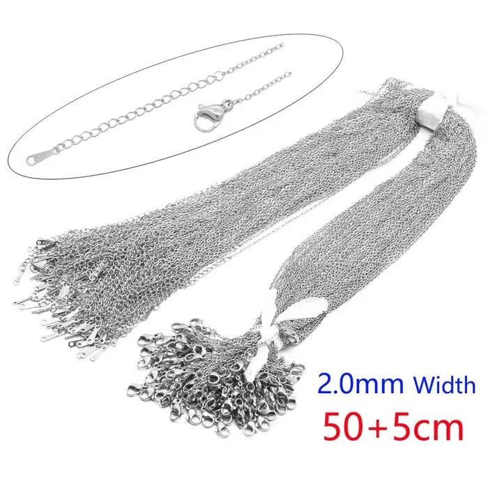 100 pcs/Lot en vrac en gros 304 en acier inoxydable lien de câble Rolo chaîne collier pour la fabrication de bijoux