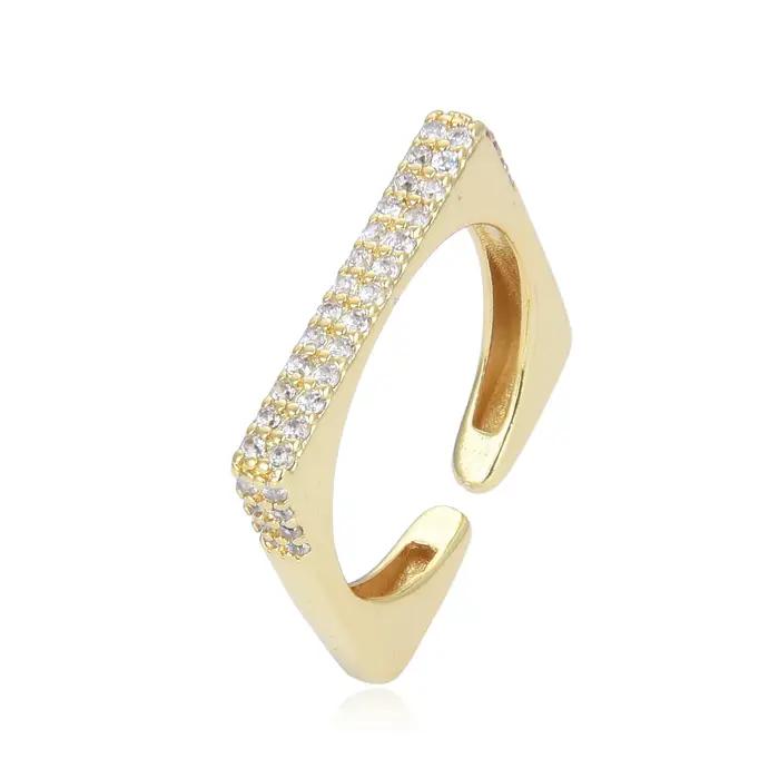 Bague carrée Simple couleur argent pour femmes