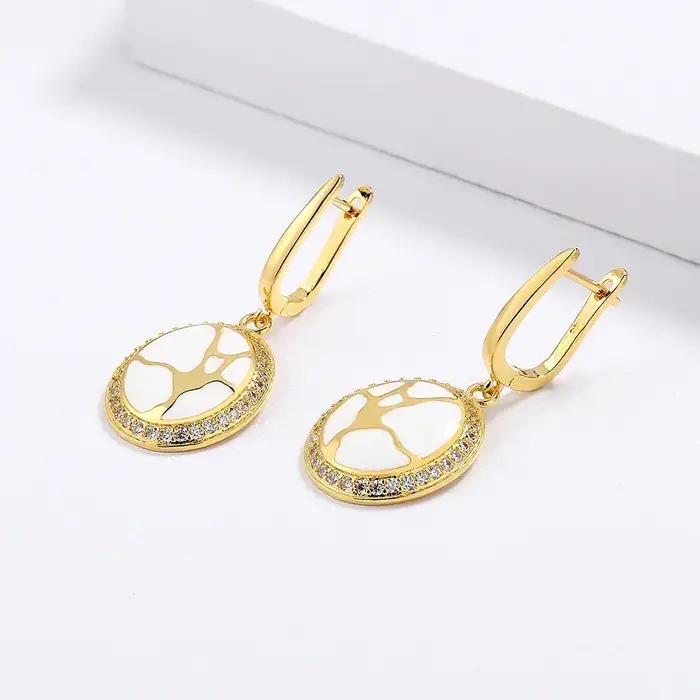 Boucles d'oreilles pendantes plaquées argent 925 pour femmes