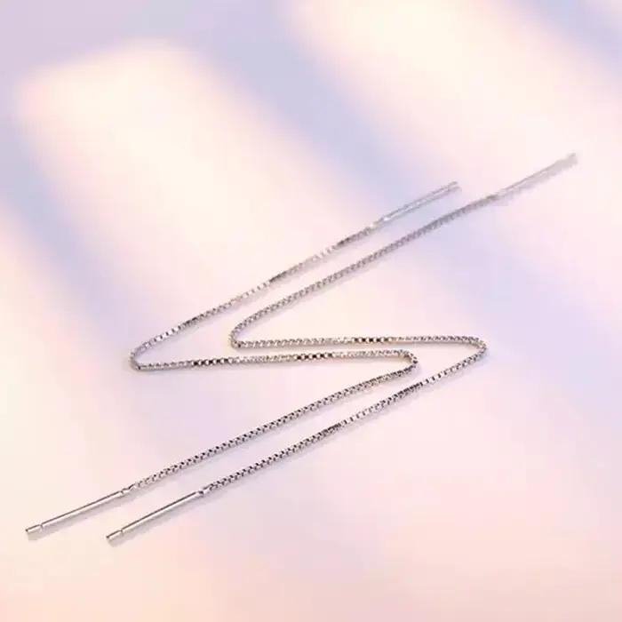 Boucles d'oreilles longues à pampilles en argent Sterling 925