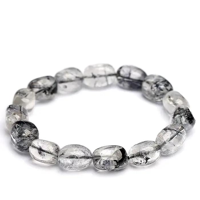 Bracelet en Diamant Herkimer Flash Noir Naturel Unique Bracelets Femme Occasions Spéciales Gemme de Protection Énergie Spirituelle Occasions Fêtes Anniversaires Bal Réveillon