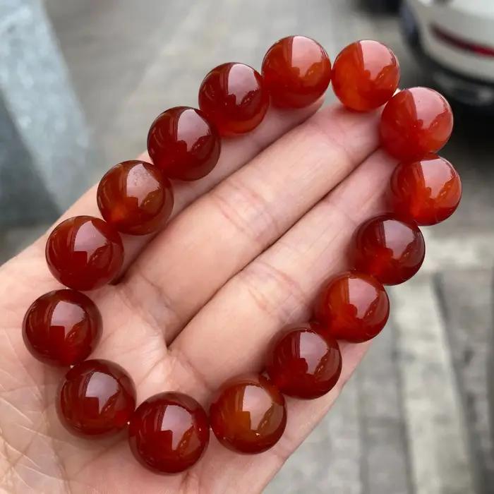 Bracelets de perles de cornaline rouge naturelle, Agate rouge naturelle, Onyx, perles en pierre, ext