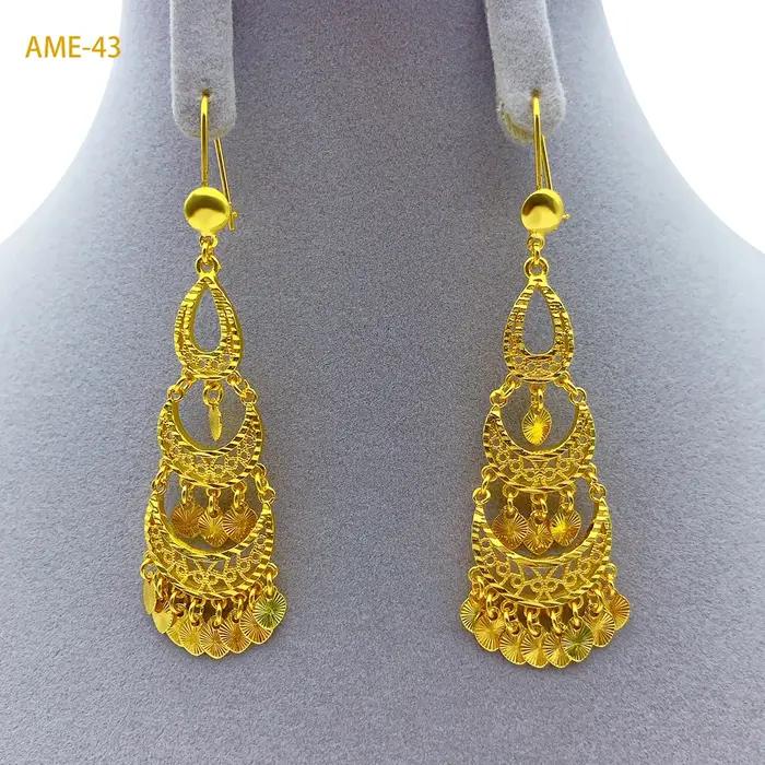 ANIID Dubai dame Design gland boucles d'oreilles bijoux pour femmes éthiopien africain couleur or