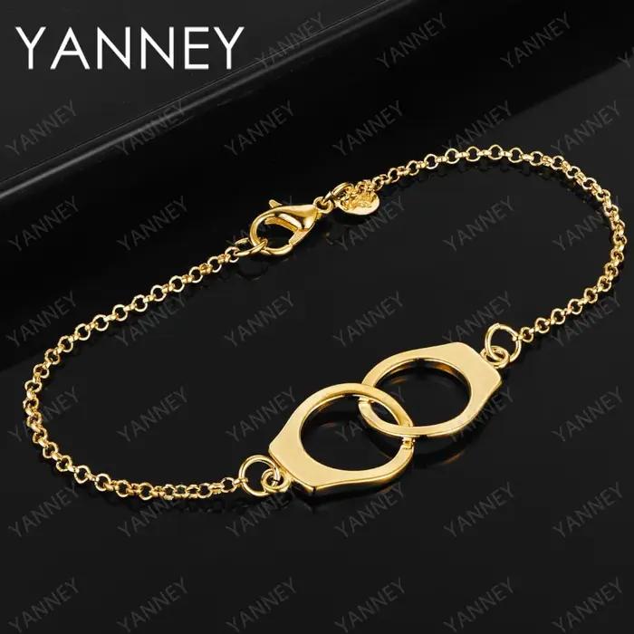 Bracelet à breloques en argent regardé 925 pour femme, menottes en or 18 carats, 8 amarans, accessoi