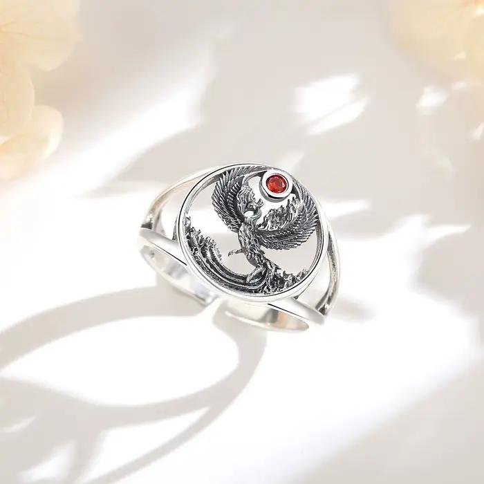 Eudora 925 bague réglable en argent Sterling Phoenix Vintage soleil