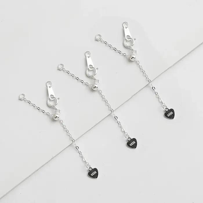 Extension de collier en argent Sterling 925, chaîne de 5cm, Bracelet de cheville, Extension de perle