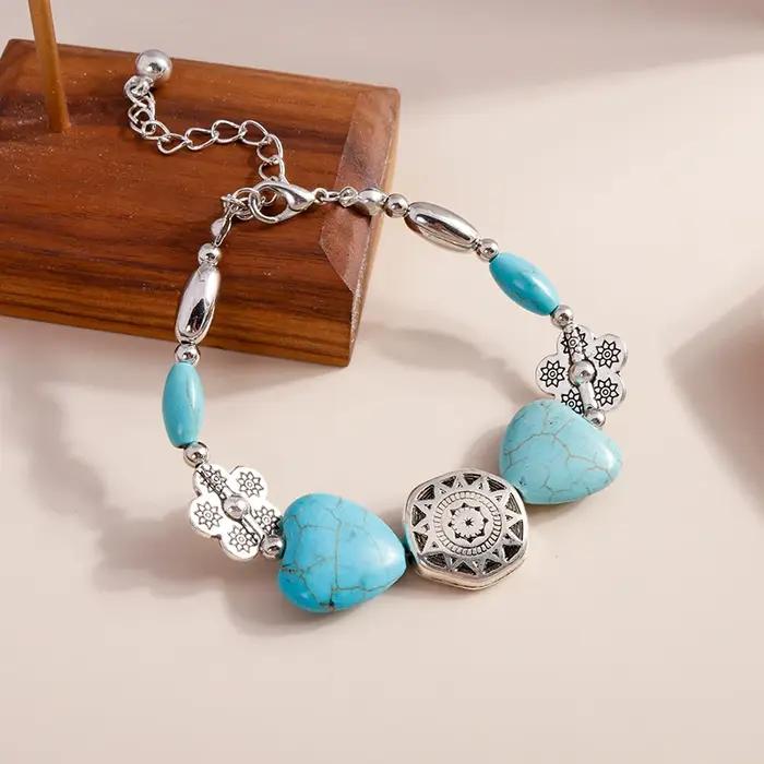Bracelet bohème en forme de cœur d'amour pour femmes