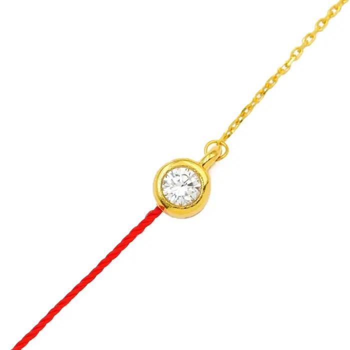 Collier en corde rouge française plaqué or