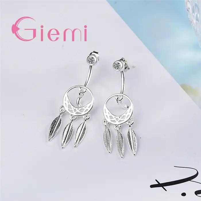 Boucles d'oreilles attrape-rêves en argent Sterling 925 pour femmes et filles occasions spéciales mariage anniversaire soirée élégante