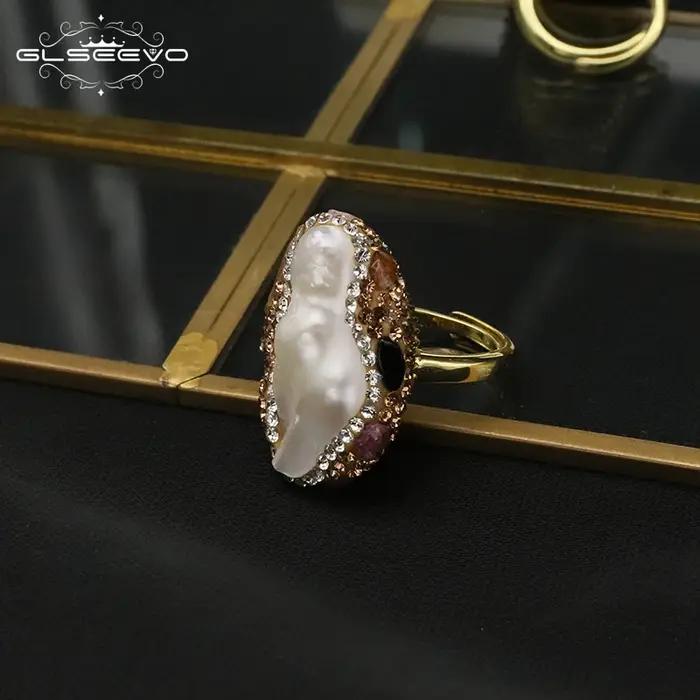 Bague en Perles Baroques Naturelles pour Femme
