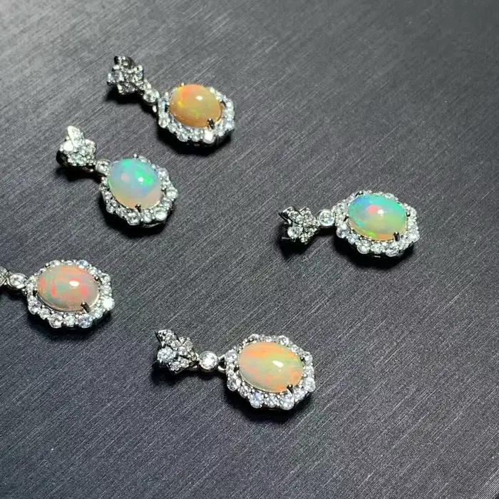 Collier pendentif ovale en opale naturelle, bijoux fins, pierres faites à la main, vente en gros, cadeau d'énergie de guérison, bijoux porte-bonheur