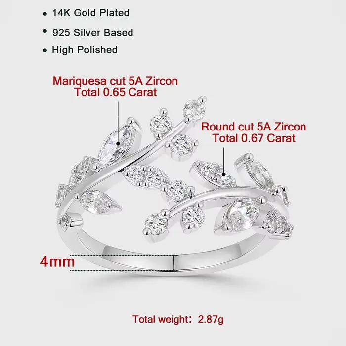 Bague APIR pour femme en argent sterling 925 avec zircon cubique étincelant