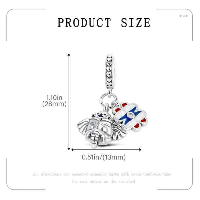 Pendentif breloque éléphant et fleur en argent sterling 925 élégant pour femmes occasions spéciales souvenirs de voyage DIY Thaïlande