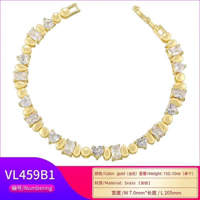 Bracelet et Collier Incrustés Géométriques Irréguliers Plaqués Or 18 Carats Accessoires de Mode Femme Occasions Spéciales