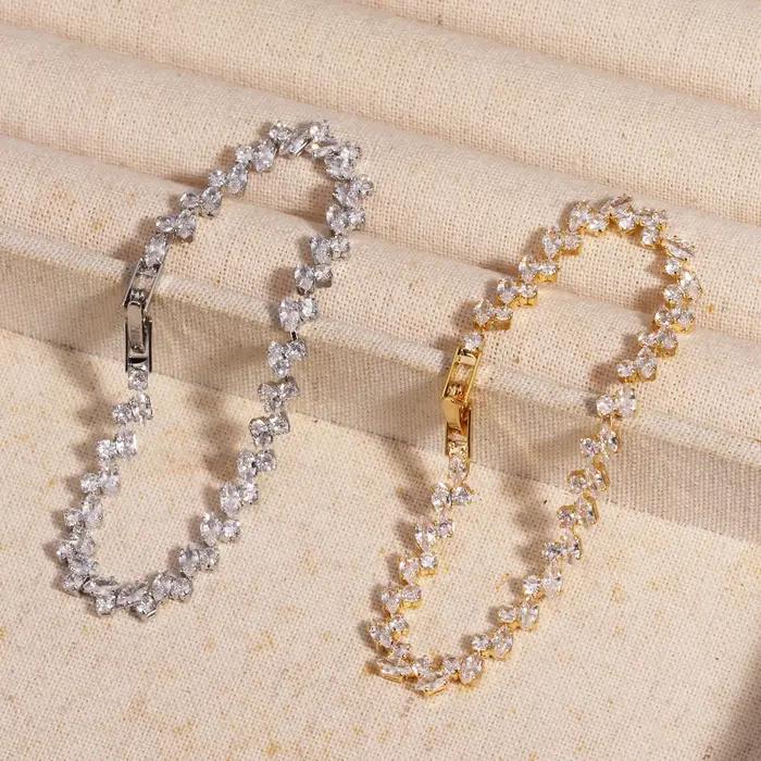 Bracelet en zircone cubique brillante pour femmes et filles