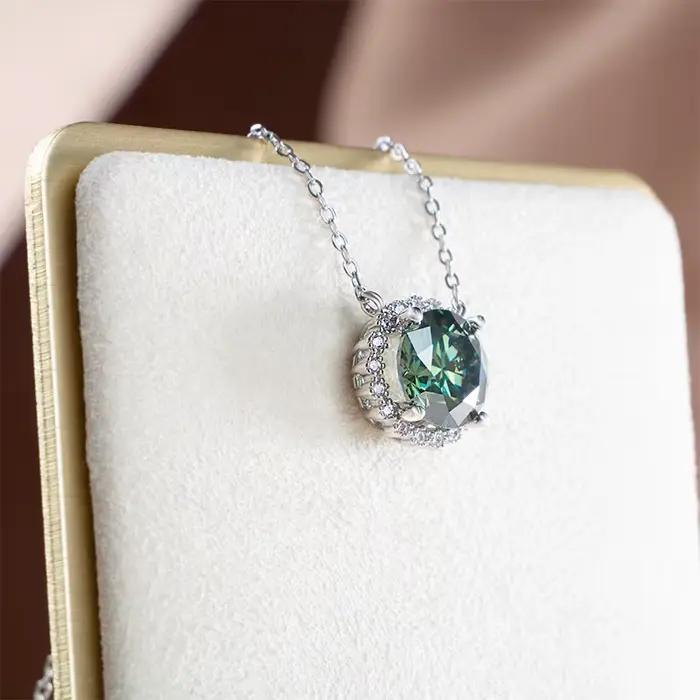 PomerceJelly-Collier Diamant Moissanite pour Femme