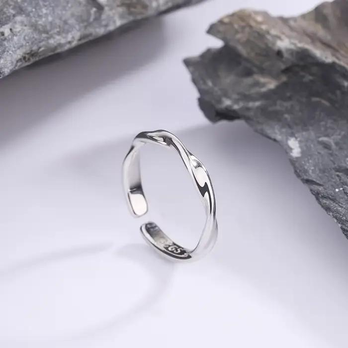 Bagues en argent Sterling 925 pour femmes, fil torsadé Simple, bijoux fins de mariage, cadeau, acces