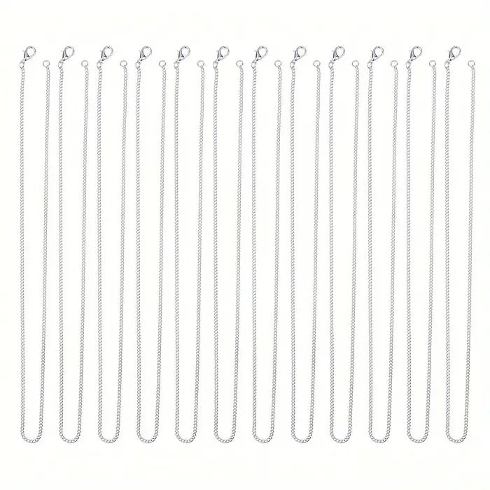 10 pièces 45-61 cm couleur argent 1.5mm O chaîne collier pour hommes femmes bijoux de mode