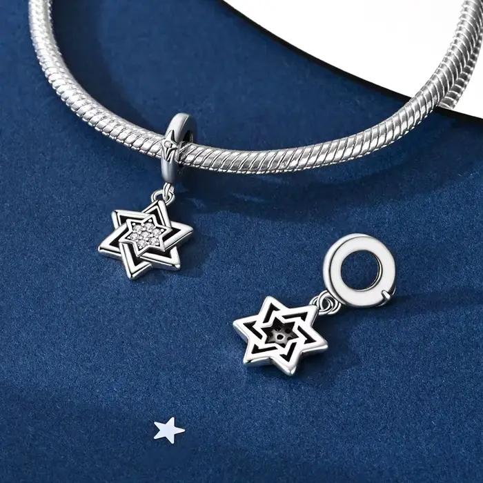 Pendentif Etoile de David en Argent Sterling 925 Bijou Traditionnel Femme Occasions Spéciales ProtectionSpirituelle