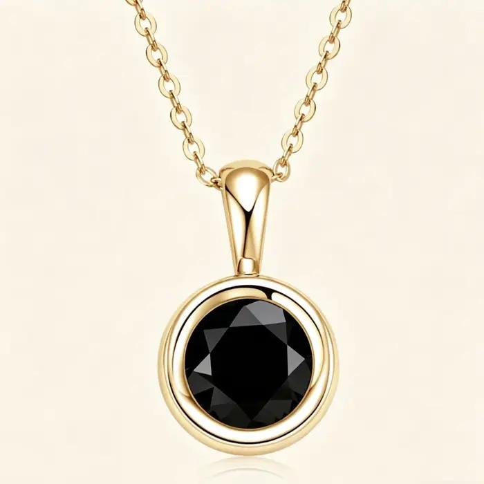 Collier pendentif solitaire rond en argent sterling 925 avec halo serti