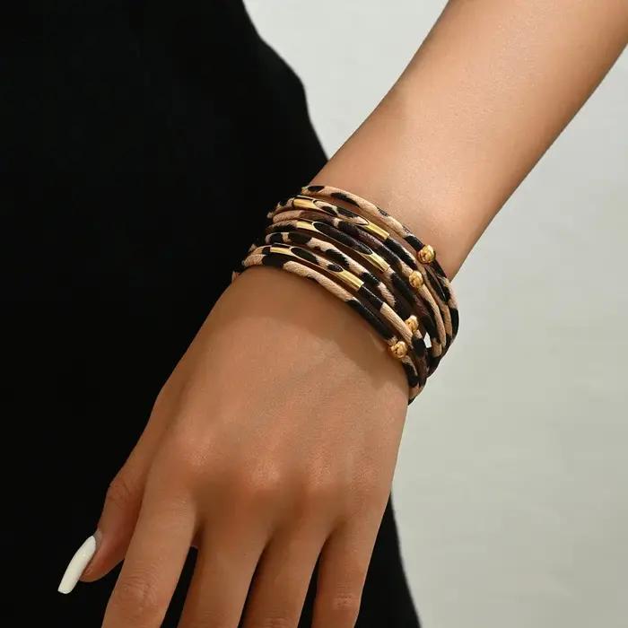 Bracelet créatif rétro imprimé léopard