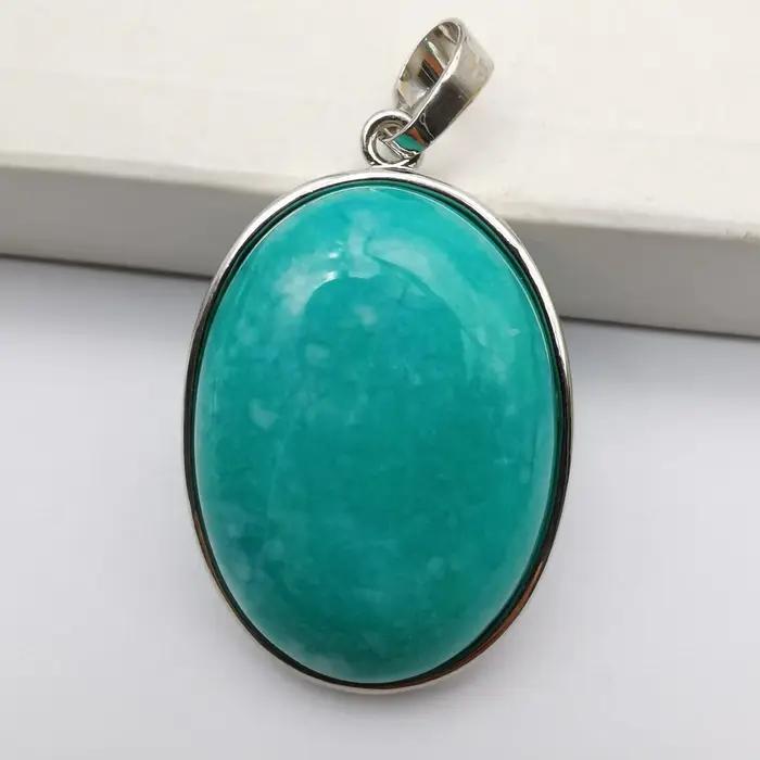 Pendentif ovale en pierres précieuses : Rhodonite, Œil de tigre, Cristal, Opale, Obsidienne, Labrado